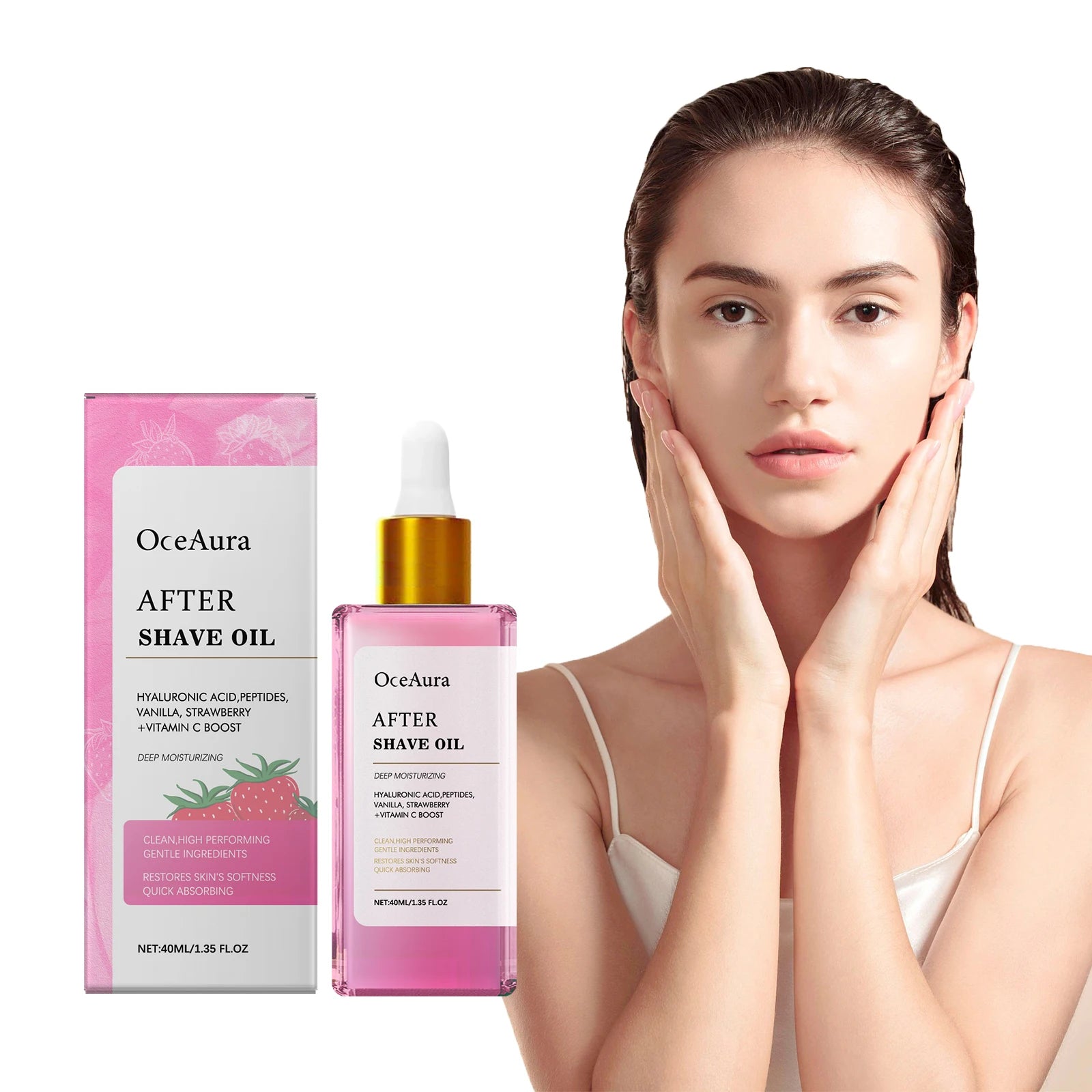 Strawberry Hair Removal Care Oil Hair Removal Soothing Moisturizing Nourishing Hyaluronic Acid Fast Absorb Body Care Oasis Select