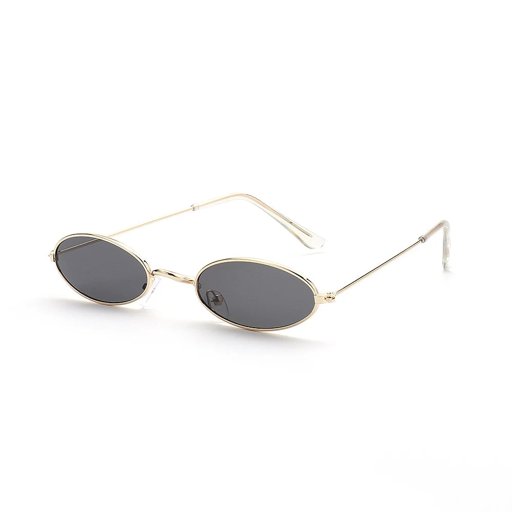 Retro Men and Women Accessories Eyeglasses Sun Glasses Vintage Shades Oval Sunglasses Oasis Select Gold - Gray