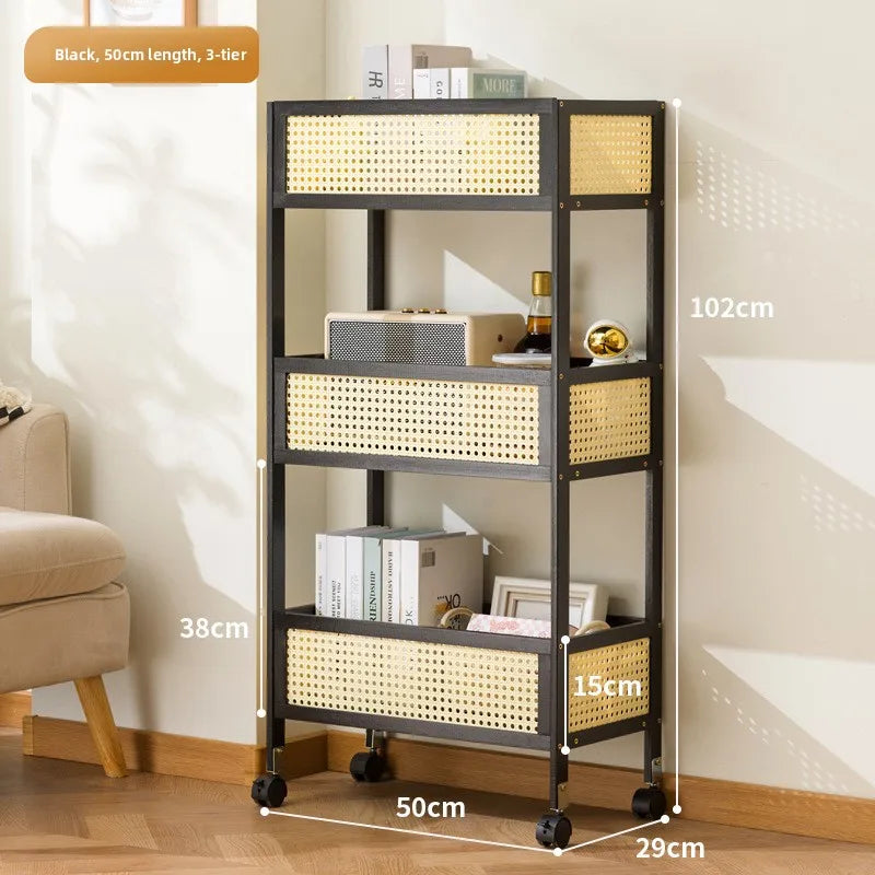 Shelf removable trolley side office under table book storage cabinet student schoolbag placement artifact Oasis Select Black-Large