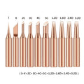 10Pcs Soldering Iron Tip Pure Copper 900M Soldering Iron Head Set Inside Hot Bare Copper Electric Soldering Iron Welding Tools Oasis Select A-10Pcs