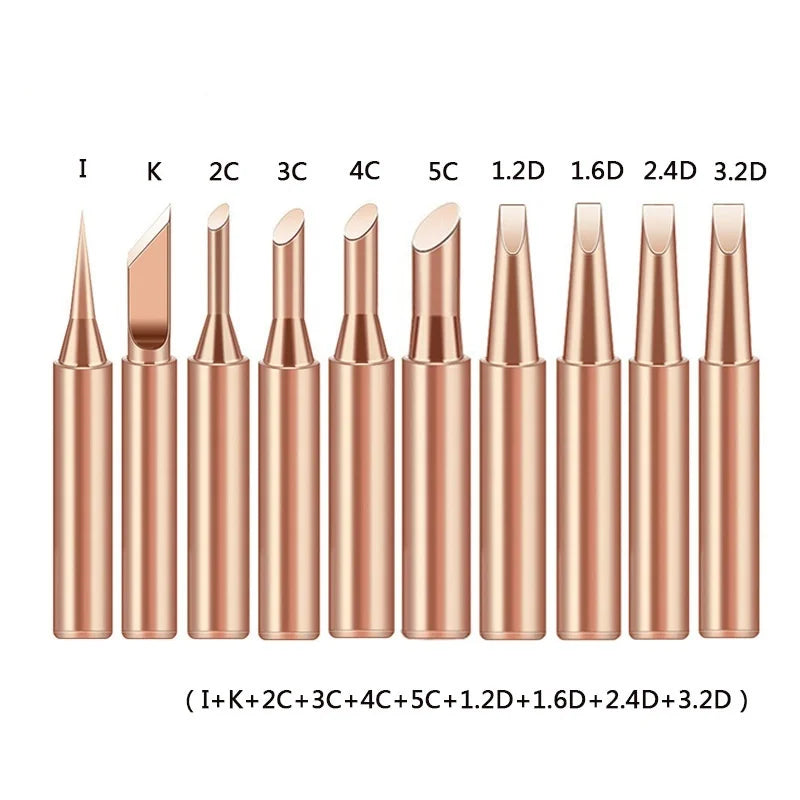 10Pcs Soldering Iron Tip Pure Copper 900M Soldering Iron Head Set Inside Hot Bare Copper Electric Soldering Iron Welding Tools Oasis Select A-10Pcs