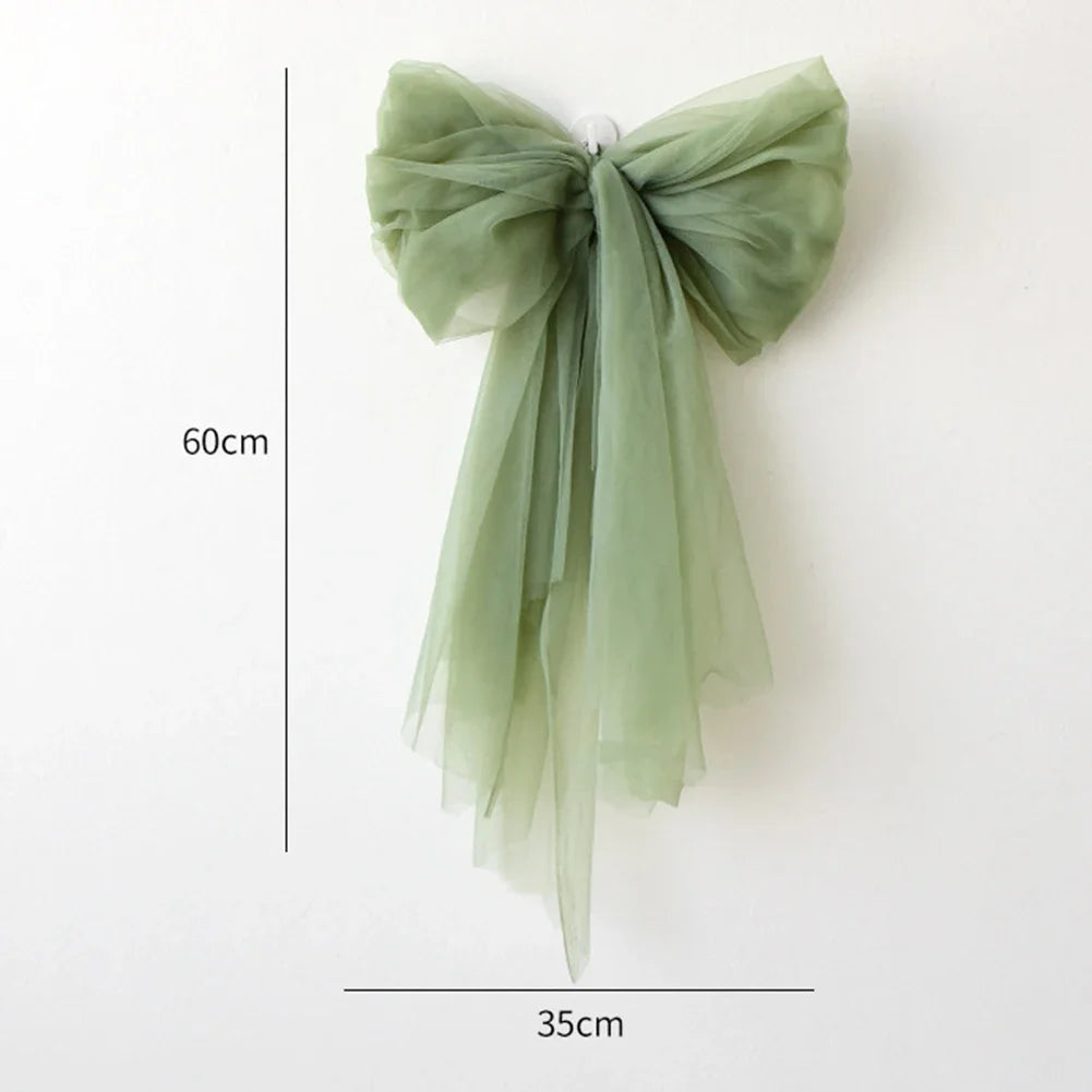 Christmas Tree Top Decoration 60cm Bowknot Style Made from Mesh Yarn for Seasonal Holiday Use on Trees Garlands and Wreaths Oasis Select Green China Mainland