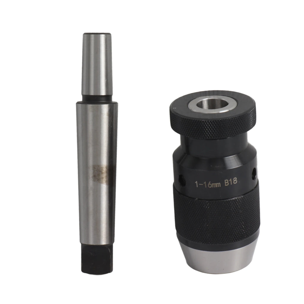 Keyless Lathe Drill Chuck 1-16mm Capacity 45# Steel Self Tighten Keyless Lathe Drill Chuck with MT3-B18 Taper Arbor Oasis Select