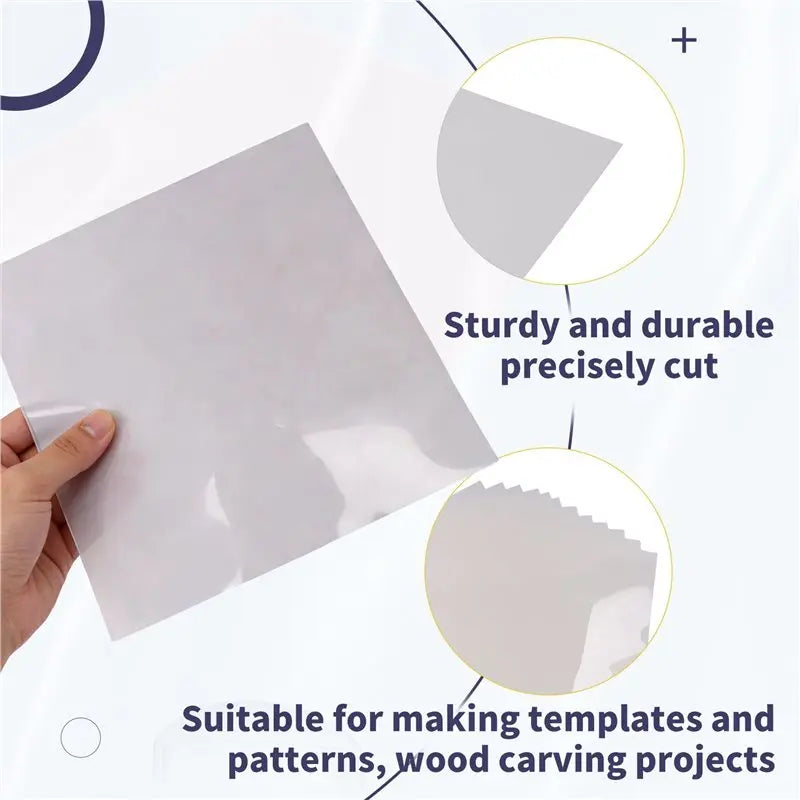 LIKE WISH 12 Sheets 10Mil Mylar Sheet 12 X 12 Inch Milky Translucent PET Blank Stencil Making Sheet Durable (10Mil) Oasis Select