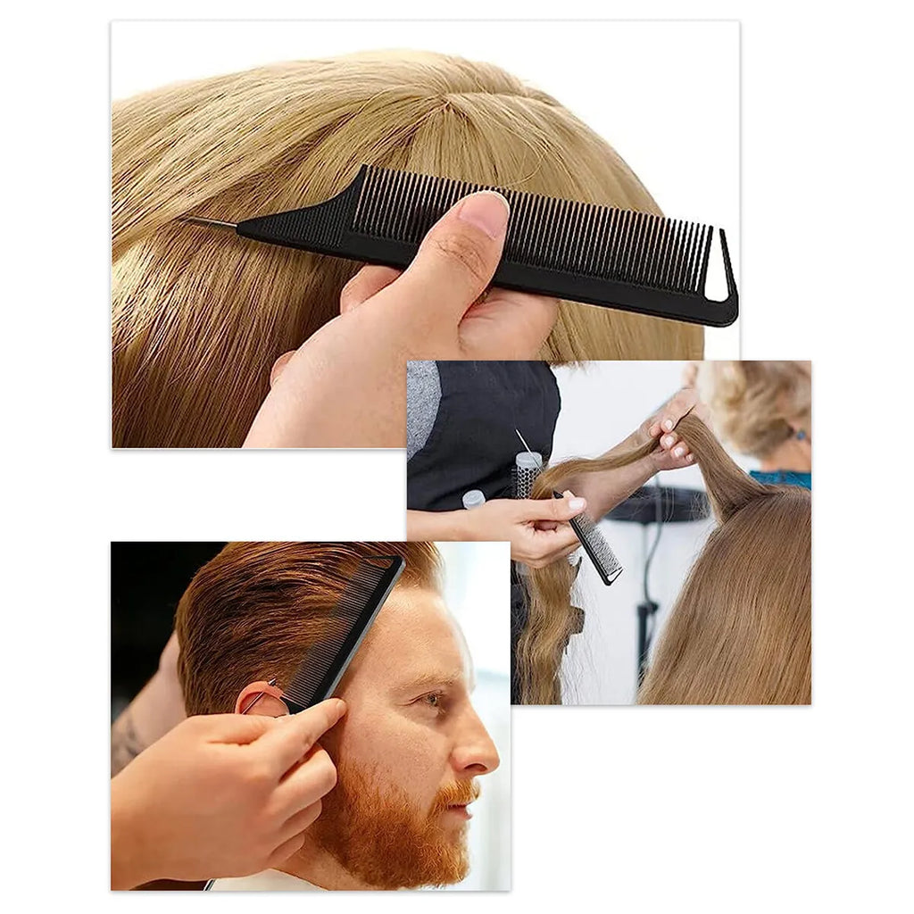 4 Candy Colors Hair Styling Pointy Tail Comb Set Anti-static Comb for Wig, Partition, Braid, Hair Dye, and Highlights Hair Tools Oasis Select