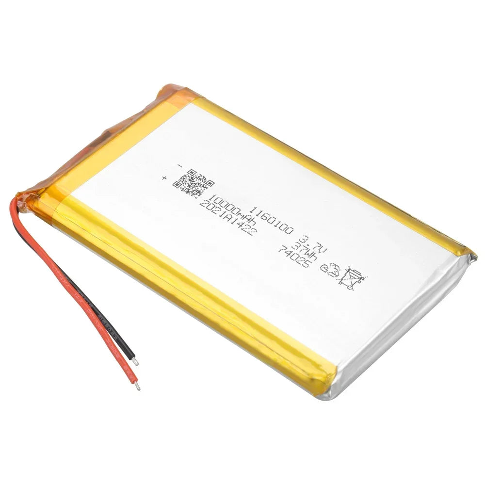 1160100 High Capacity 10000mah 3.7V Thickness 11mm Lipo Battery Rechargeable Flat Battery Laptop Batteries Power Bank Oasis Select