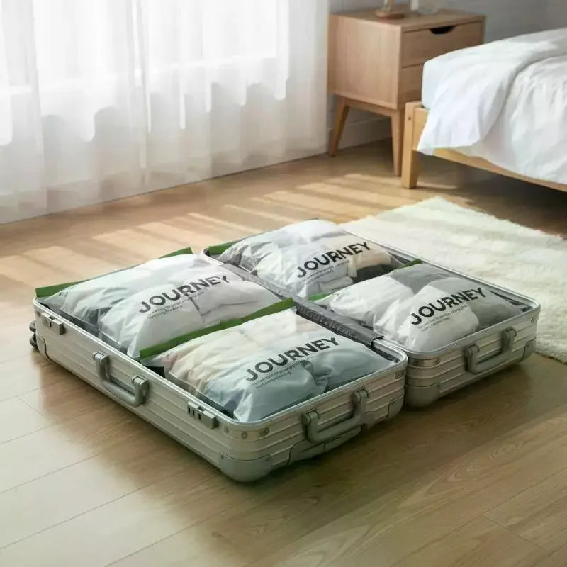2Pcs Travel Special Hand-Rolled Vacuum Storage Bags No Pump Needed Reusable Space Saver for Luggage Clothes Packing Oasis Select