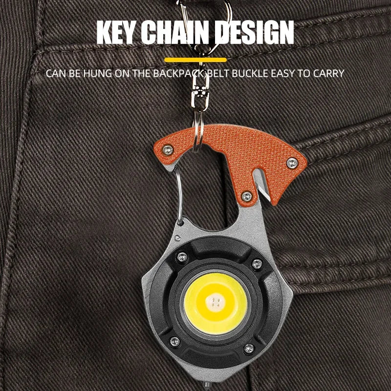 Portable Mini Multi-Function Keychain Light Maintenance Light Outdoor Camping Rechargeable Flashlight Cob Work Light Oasis Select