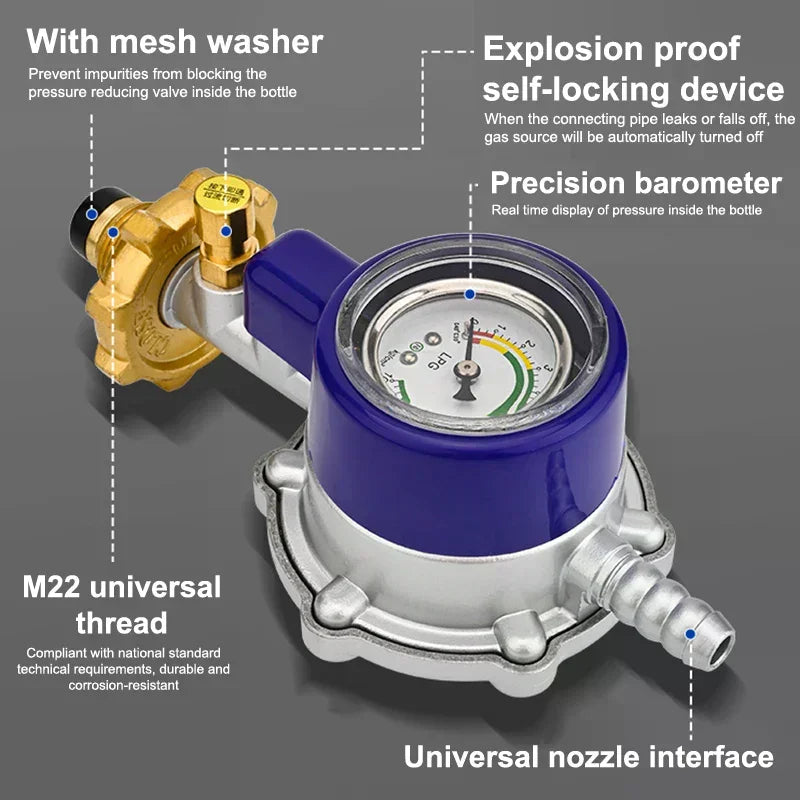 Home Use Tanks Pressure Regulator With Gauge Safe Explosions Proof Valves Low Pressure Valves For Cooking Oasis Select