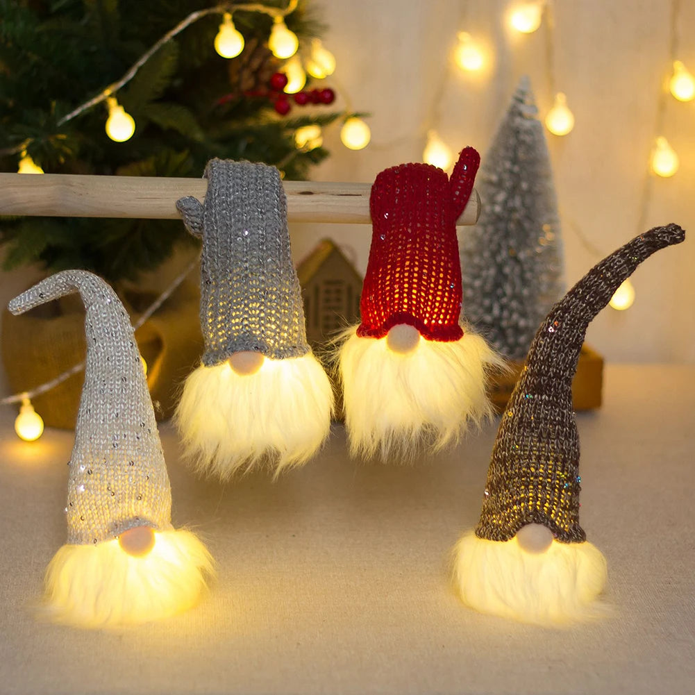 1pc Gnome Plush Doll Christmas Decor Door Elves Faceless Fireplace With LED Light Light Christmas Decorations Home Xmas Oasis Select