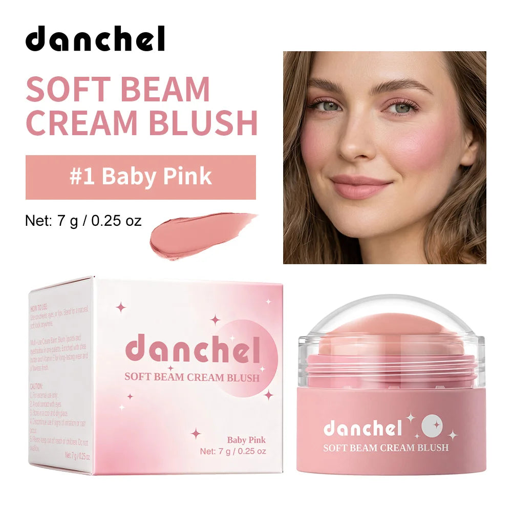 Soft Beam Blush Cream Multi Purpose Lipstick, Eye Shadow, Powder Blusher Long Lasting Makeup Smooth Creamy Texture Blusher Cream Oasis Select Baby Pink