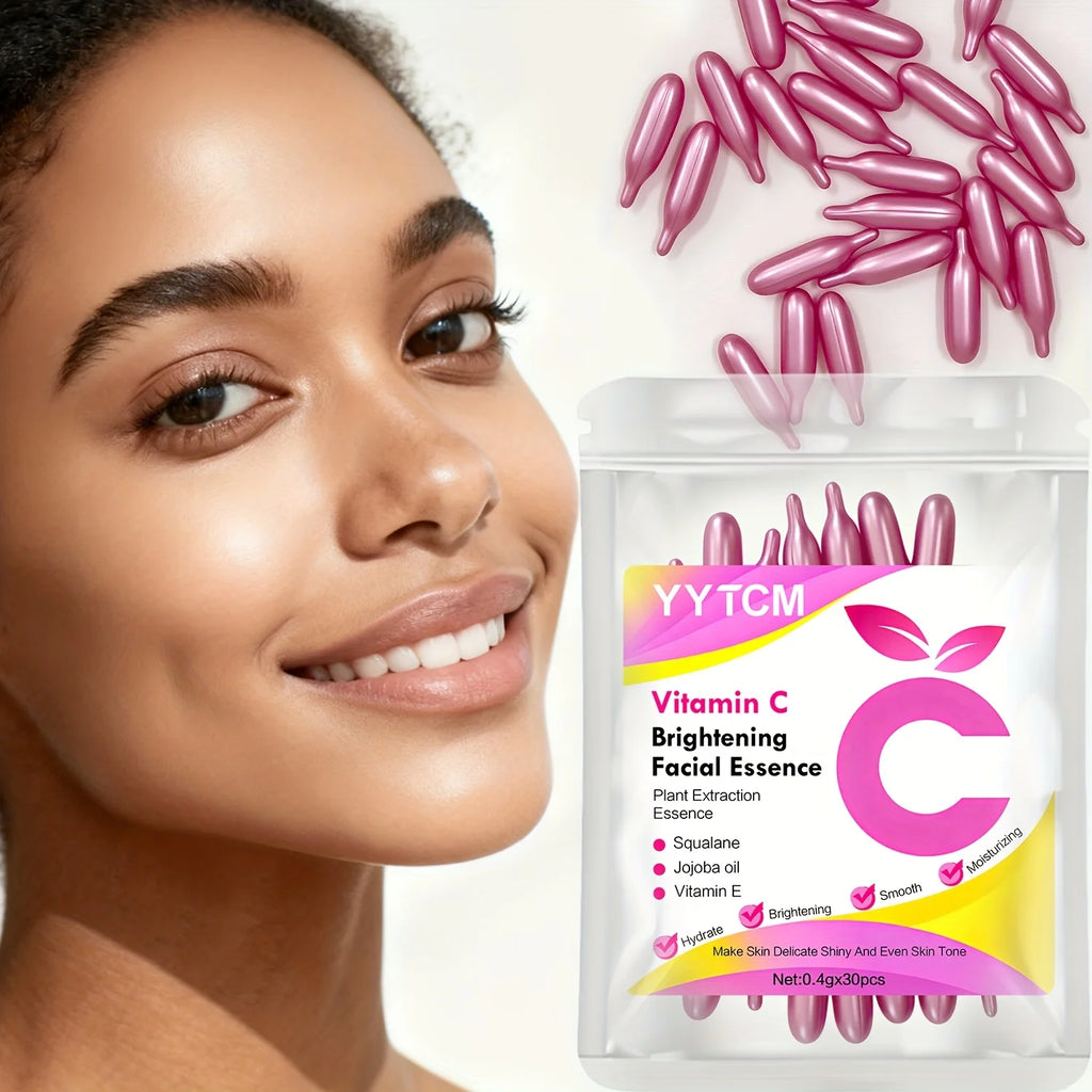 Vitamin C Brightening Capsule Essence – Squalane & Jojoba 30ct Face Serum Capsules Oasis Select
