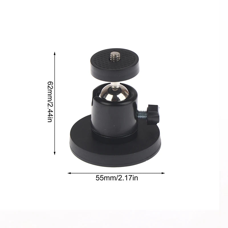 Magnetic Action Camera Suction Cup Bracket With 1/4" Screw Ballhead Hole Tripod Mount For Camera Smartphone Fill Light Stand Oasis Select 55mm