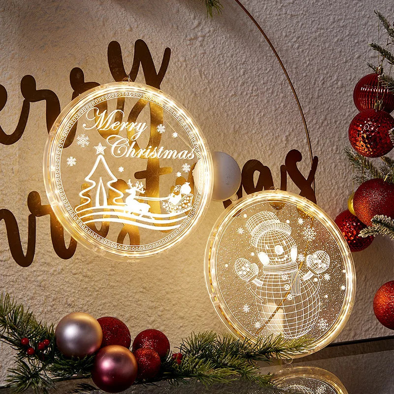 Christmas Transparent Luminous Night Lights, Festive Scene Atmosphere Decoration and Hanging Ornament Store Oasis Select