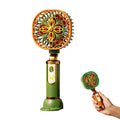 Vintage Handheld Fan Portable USB Rechargeable Mini Fan 3-Speed Desktop Fan with Phone Stand Cooling Summer Gadget Oasis Select Green