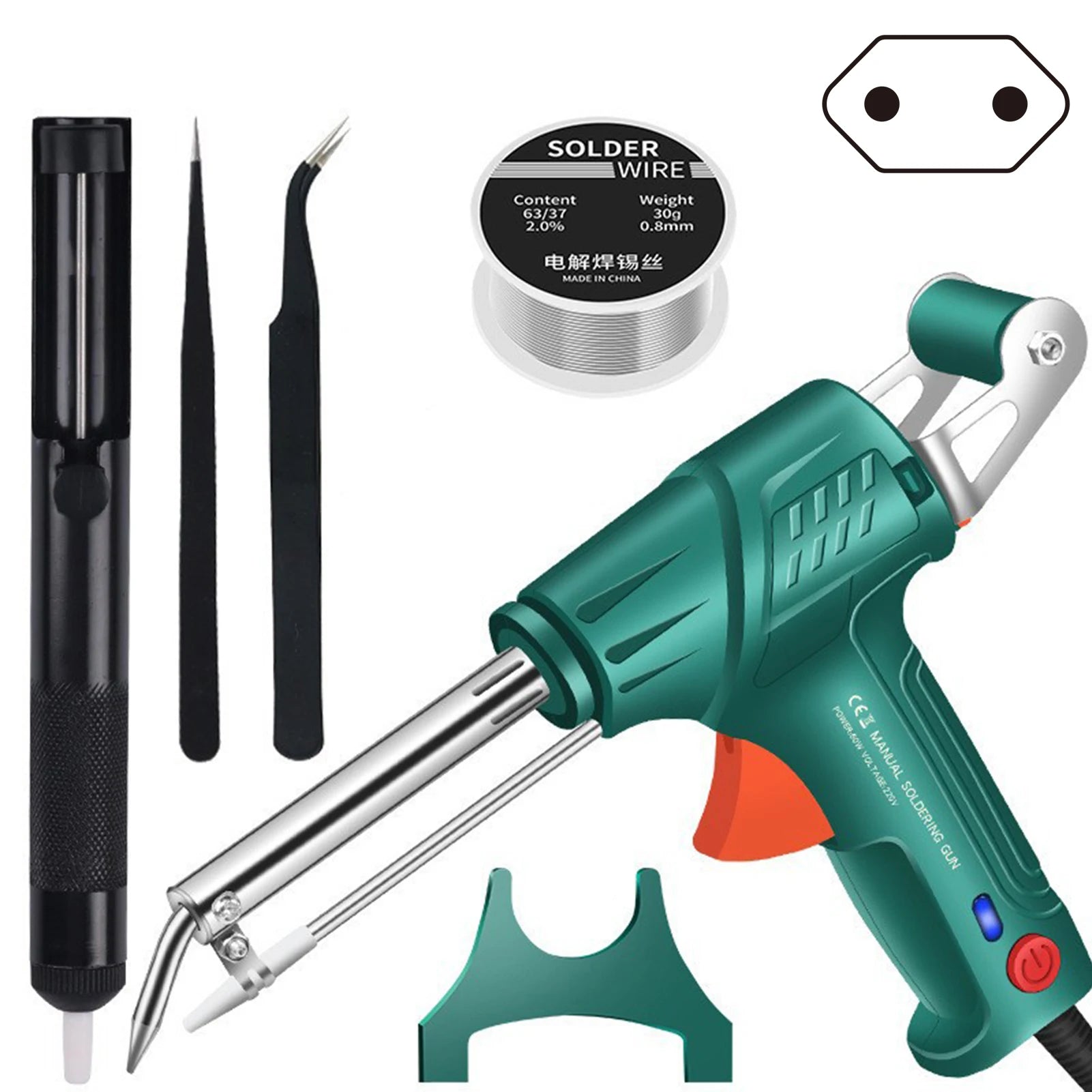 60W Electric Soldering Iron Gun – Auto Tin Feed & Fast Heat