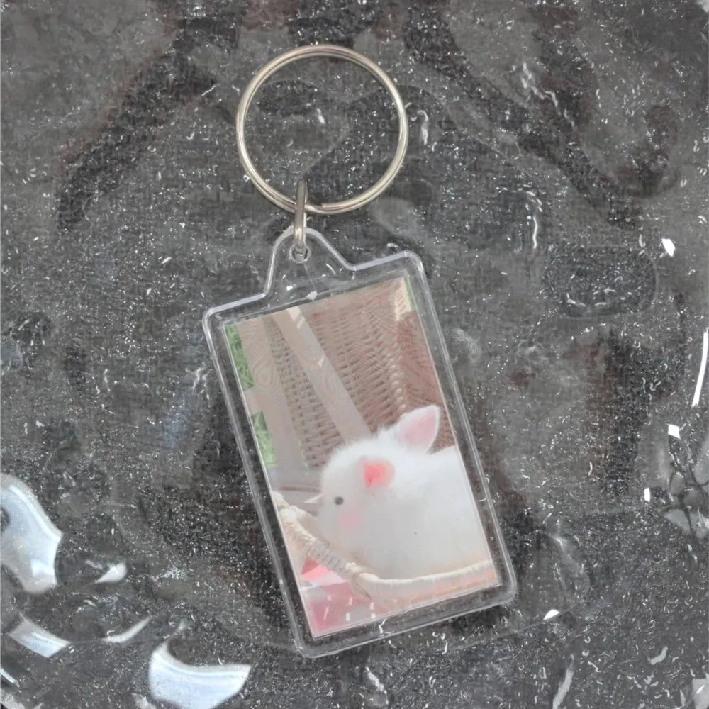 5pcs Acrylic Photo Frame Keychain Holder Photo Picture Insert Blank Keyring with Split Ringfor DIY Craft Jewelry Making Oasis Select