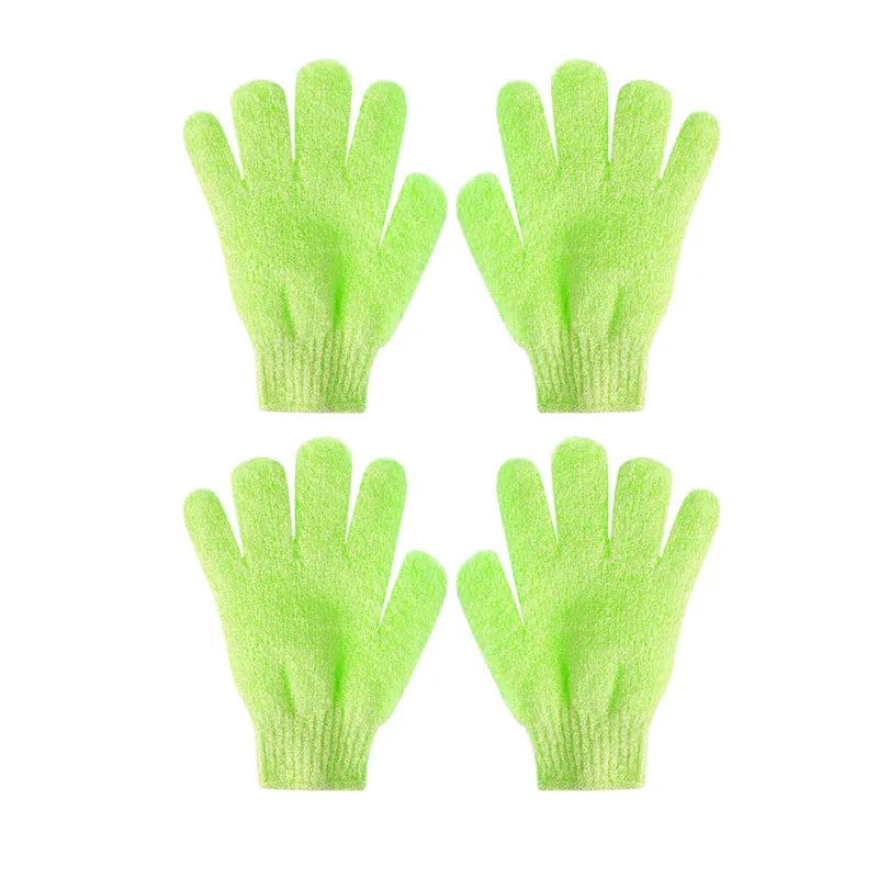1/2/3pairs Exfoliating Bath Gloves Double Sided Bath Gloves For Beauty Spa Massage Skin Shower Scrubber Bathing Accessories Oasis Select 2pairs green