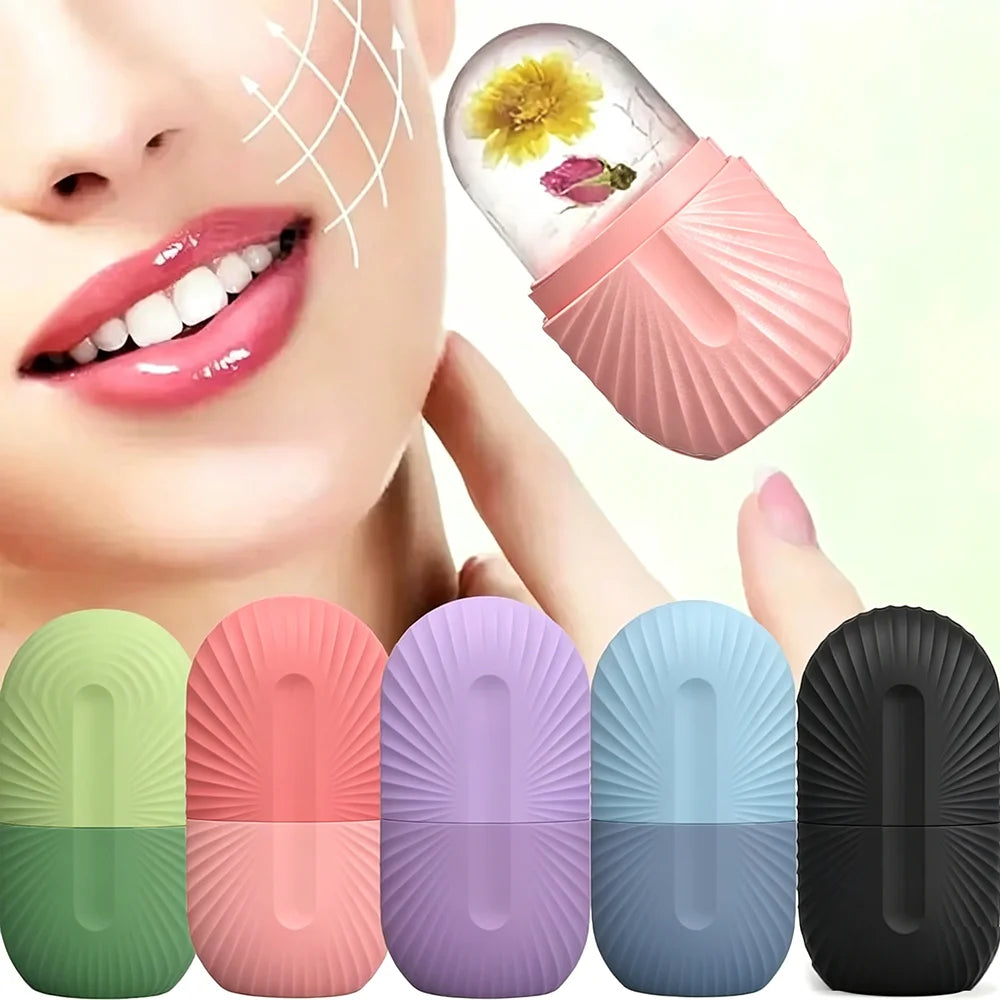 Silicone Ice Ball Face Roller – Cooling Pore & Puffiness Massager Ice Facial Roller Oasis Select