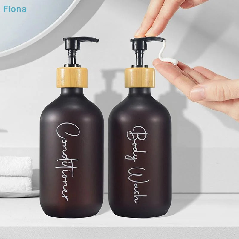 ✔Plastic Soap Dispenser Set Countertop Lotion Bottle Bathroom Refillable Empty Bottle For Shampoo Body Wash Hair Conditioner Oasis Select