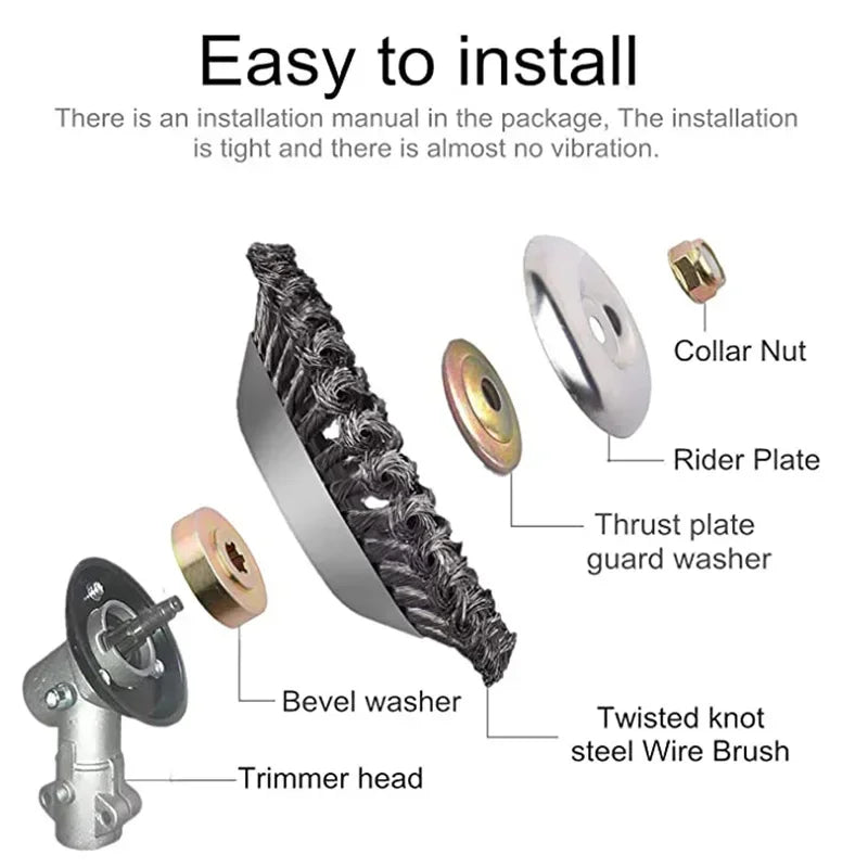 6/8 Inch Steel Wire Weed Brush Cutter Head – Universal Trimmer Disc Grass Trimmer Head Oasis Select