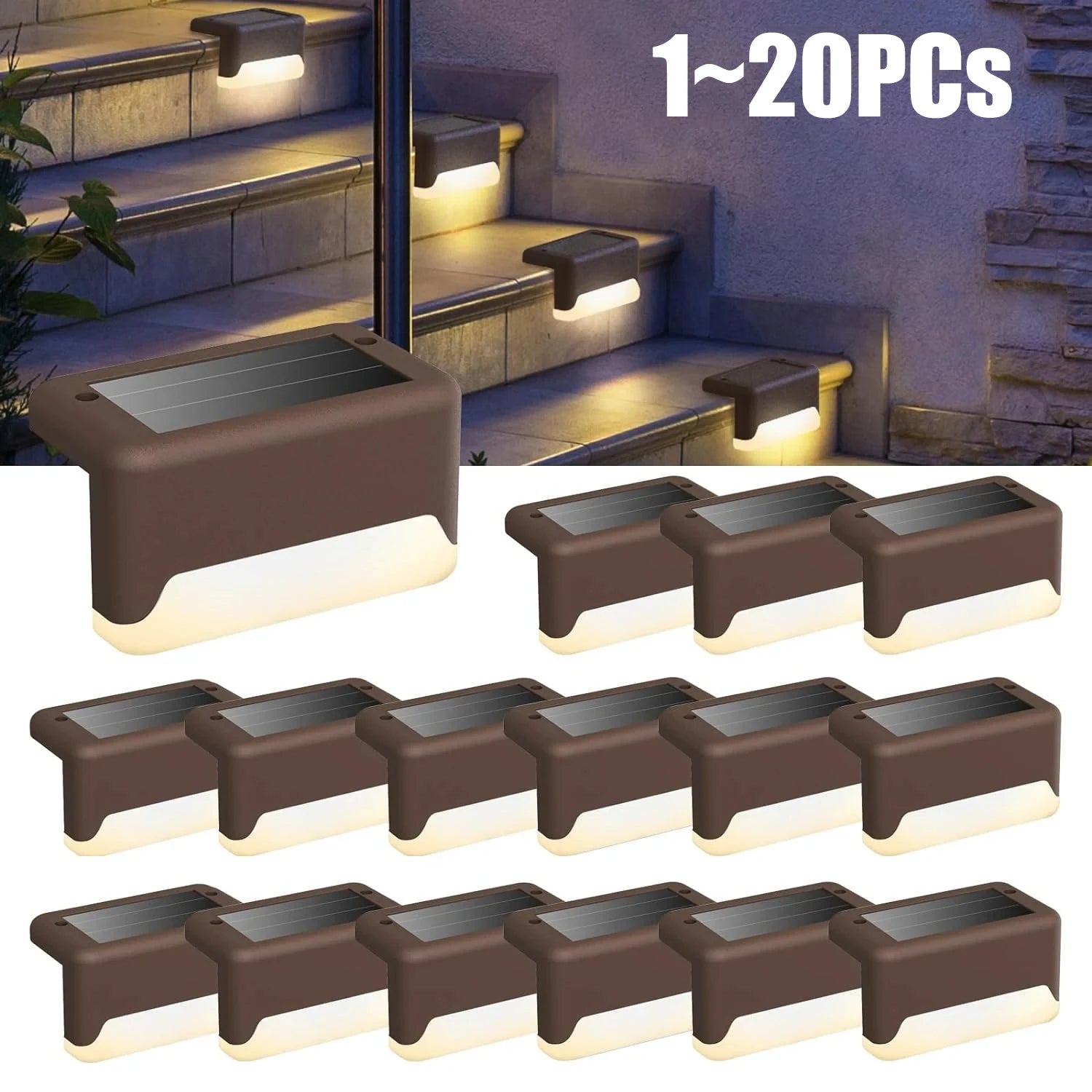 Solar LED Deck & Fence Lights | Waterproof Outdoor Garden Stair