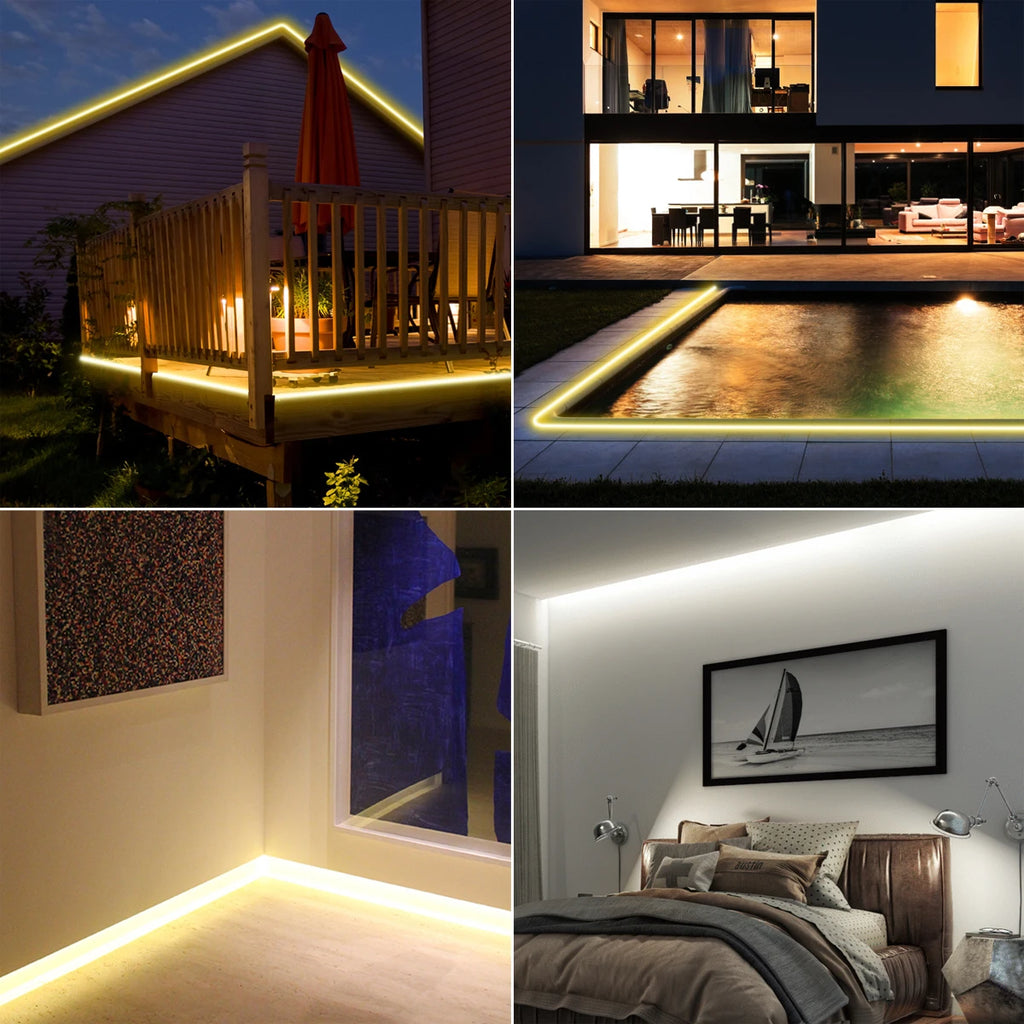 COB LED Strip Wall Lights AC 110V 220V Waterproof EU/US Kit High Brightness Flexible Ribbon for Garden Home Party Ambinet Decor Oasis Select