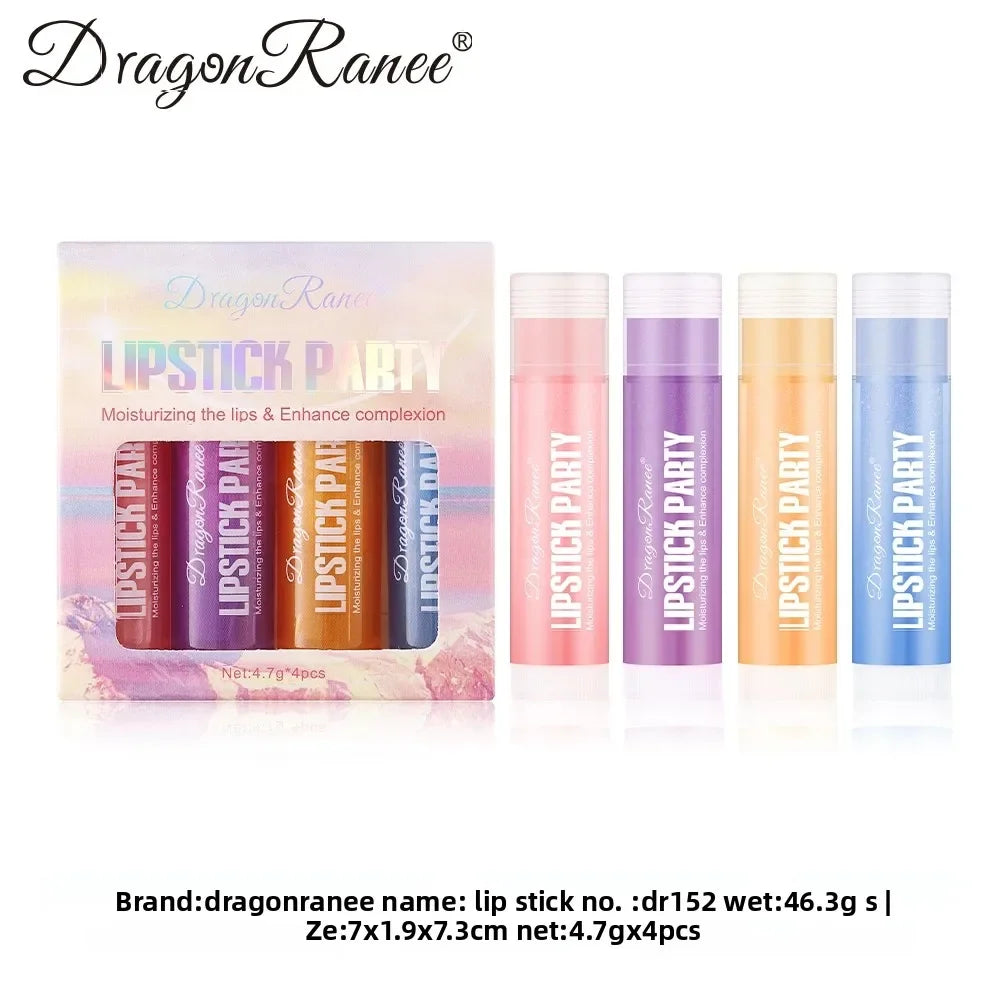 Mirror Gloss Lipstick Set 4Pcs Shimmering Plumping Hydrating Long Lasting Nourishing Lip Makeup Oasis Select