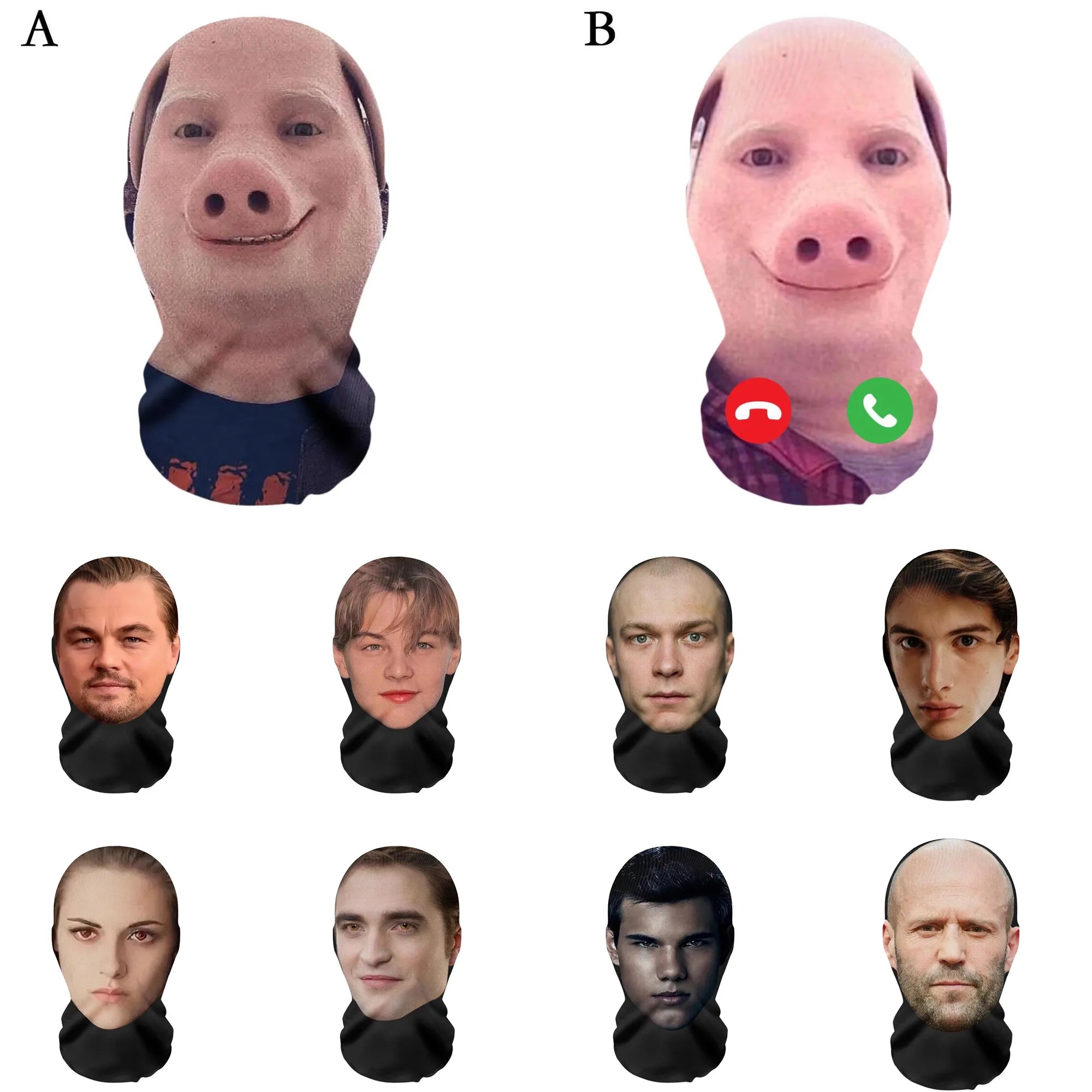 John Pork 3D Print Seamless Head Mask – Cosplay & Party Prop