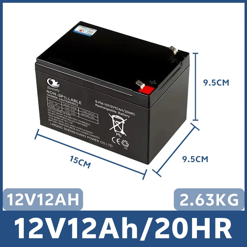 6V/12V Fit Toy Cars Rechargeable Battery for Kids' Electric Toys 5Ah/7Ah/8Ah/12Ah High Capacity, Motorcycles & Baby Strollers Oasis Select 12V 12Ah Battery