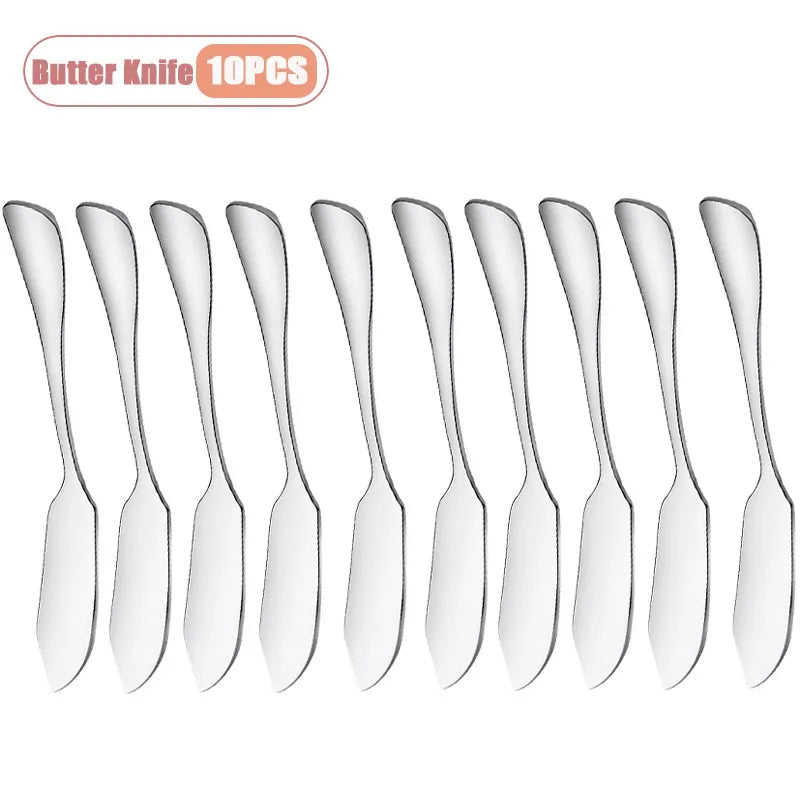 1-10PCS Stainless Steel Butter Knife Cheese and Jam Spreader for Dessert Tables and Charcuterie Boards A Kitchen Serving Utensil Oasis Select Butter Knife-10PCS