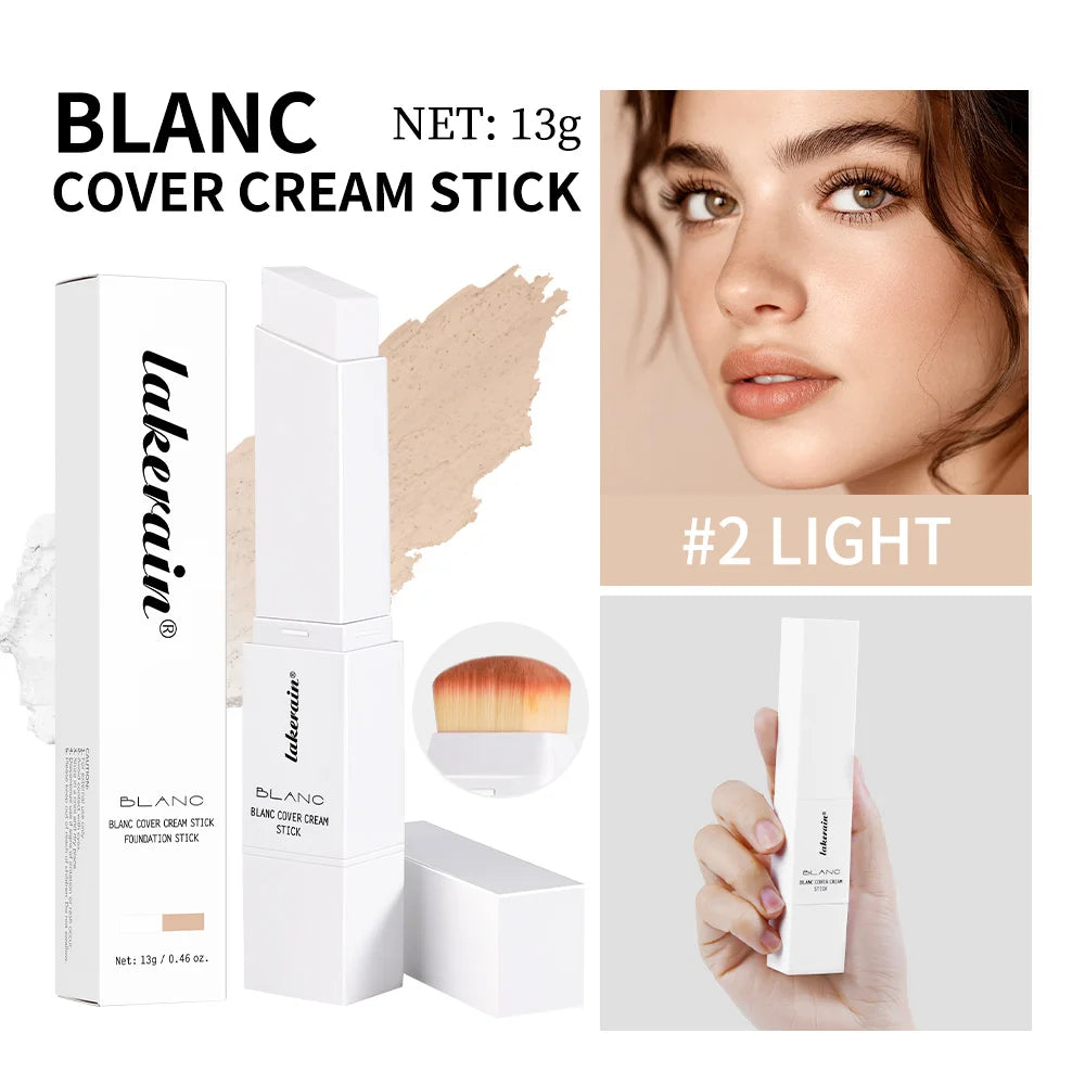 Foundation Stick Color Changing Foundation Detachable Brush Blanc Cover Cream Stick High Coverage Smoothly Blending Base Makeup Oasis Select 2 Light