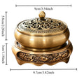 Zen Pond Moonstyle Incense Burner Golden Lotus Flat Base Censer Home Indoor Aromatherapy Holder for Sandalwood & Incense Sticks Oasis Select Incense burner