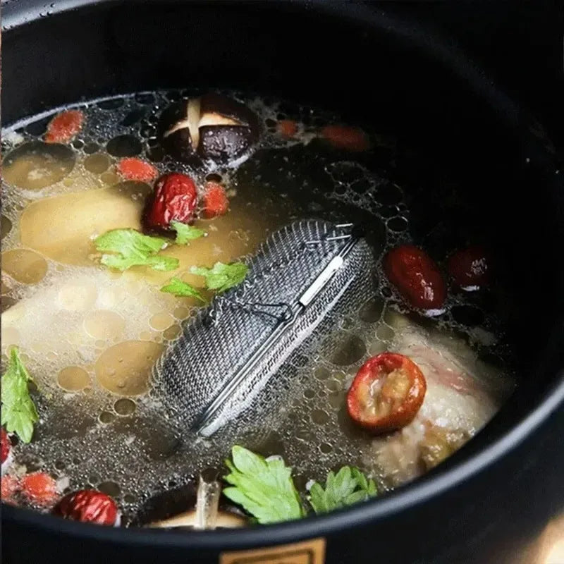 1PC Multipurpose Mesh Strainer for Tea Spices and Soups Easy To Use with Chain for Kitchen and Daily Drinks Stainless Steel Oasis Select