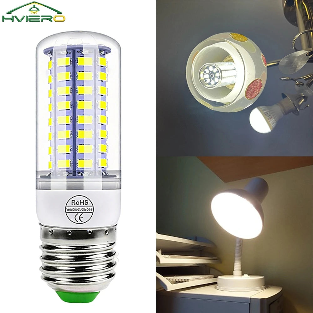 HVIERO E27 LED Corn Bulb 72-LED 5730SMD 360° Warm White 220V