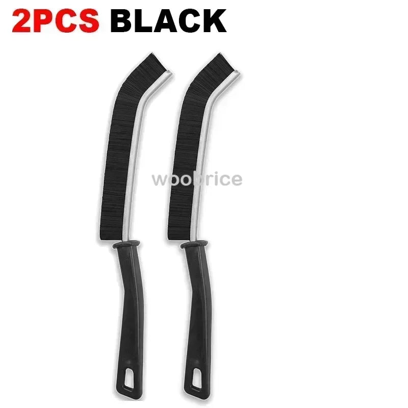 Household Cleaning Brush Bathroom Scrubber Radiator Crevice Cleaning Brush Multifunctional Thin Brushes Long Handle Ergonomic Oasis Select 2pcs black as show