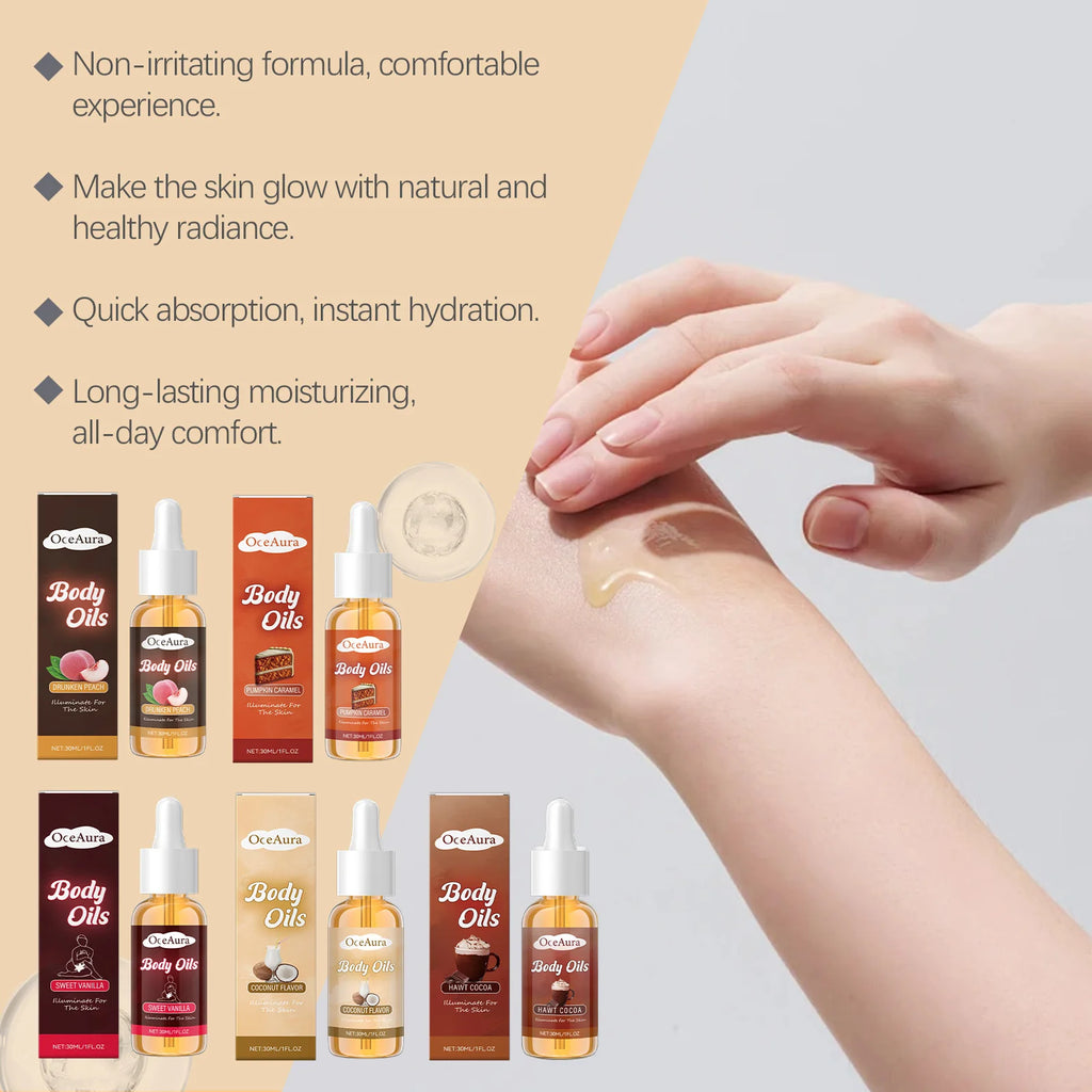 Vanilla Body Oil Improve Dryness Skin Increase Elasticity Relieve Roughness Hyaluronic Acid Body Oil Quick-Absorb Skin Care Oasis Select