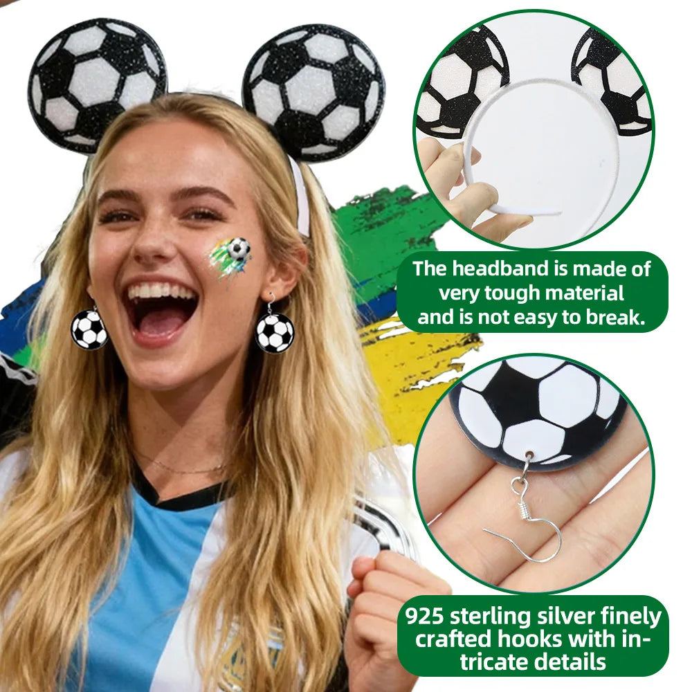 Reusable Soccer Fan Cheering Props Lightweight Eco-Friendly Sports Event Noise Maker Headdress Temporary Tattoo Stickers Oasis Select