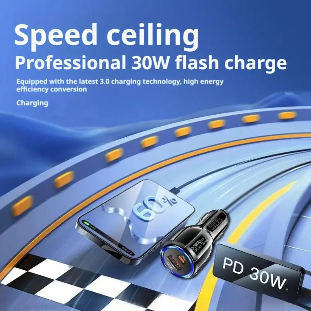 12W 30W Car Charger 2 Ports Car Charger Fast Charging QC 3.0 PD12W PD30W Car Cigarette Lighter Flash Charge For phones Oasis Select