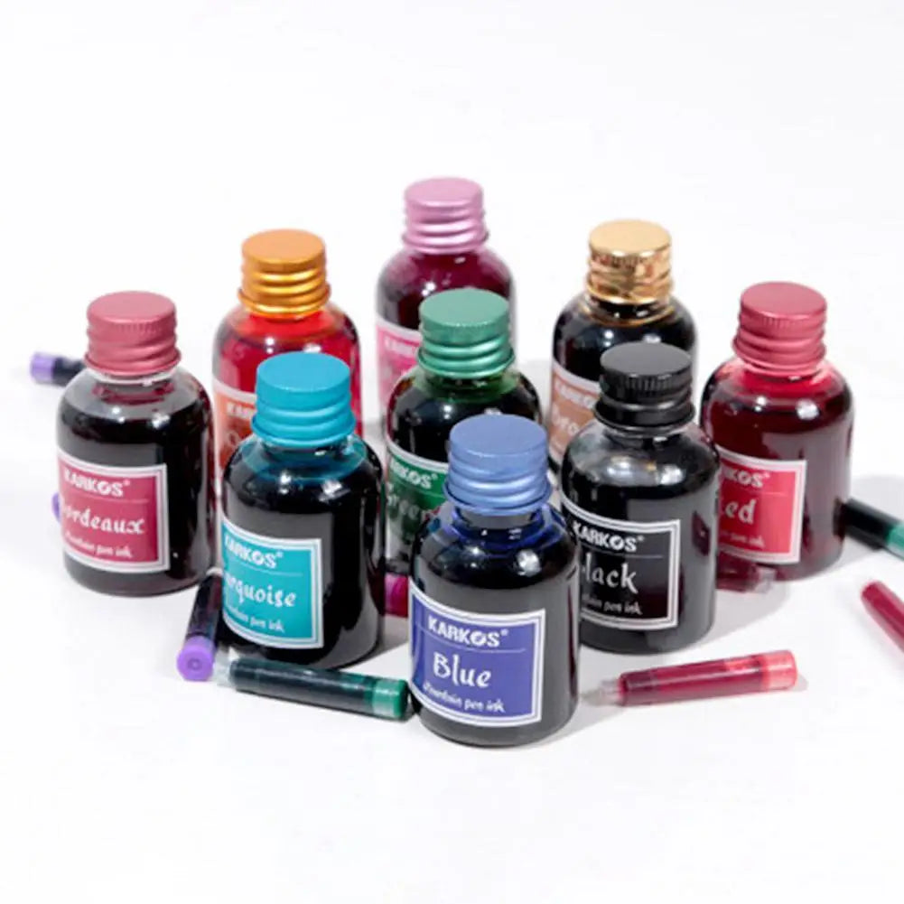 30ml Fountain Pen Ink – Non-Clogging, Water-Soluble, 10 Colors