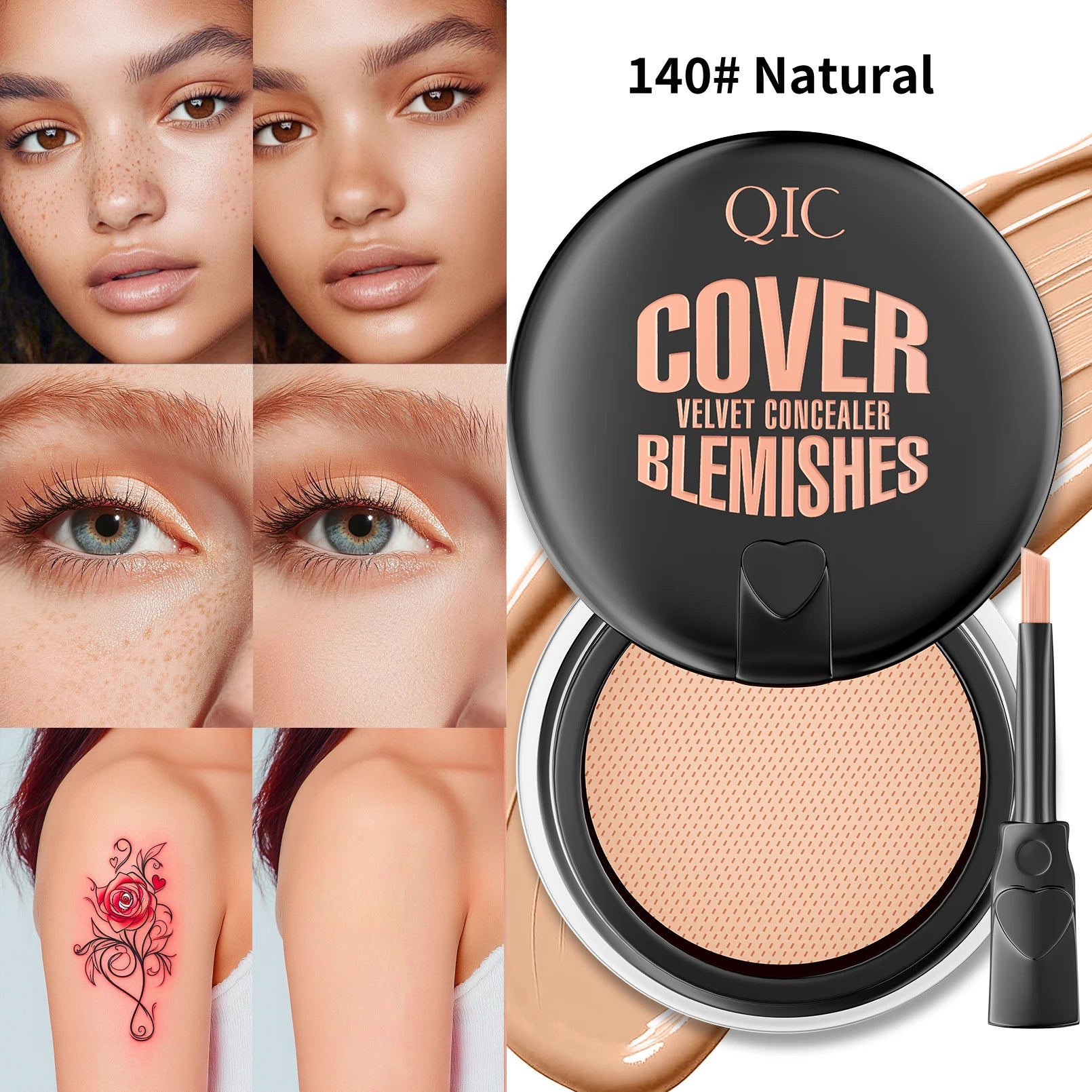QIC Hydrating Eye Brightening Concealer Cream | Full Coverage