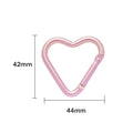5pcs New Heart Shaped Laser Carabiner Hook Ring Keychain Keyrings Hook DIY Jewelry Making Supplies Connector Buckles Accessories Oasis Select Pink