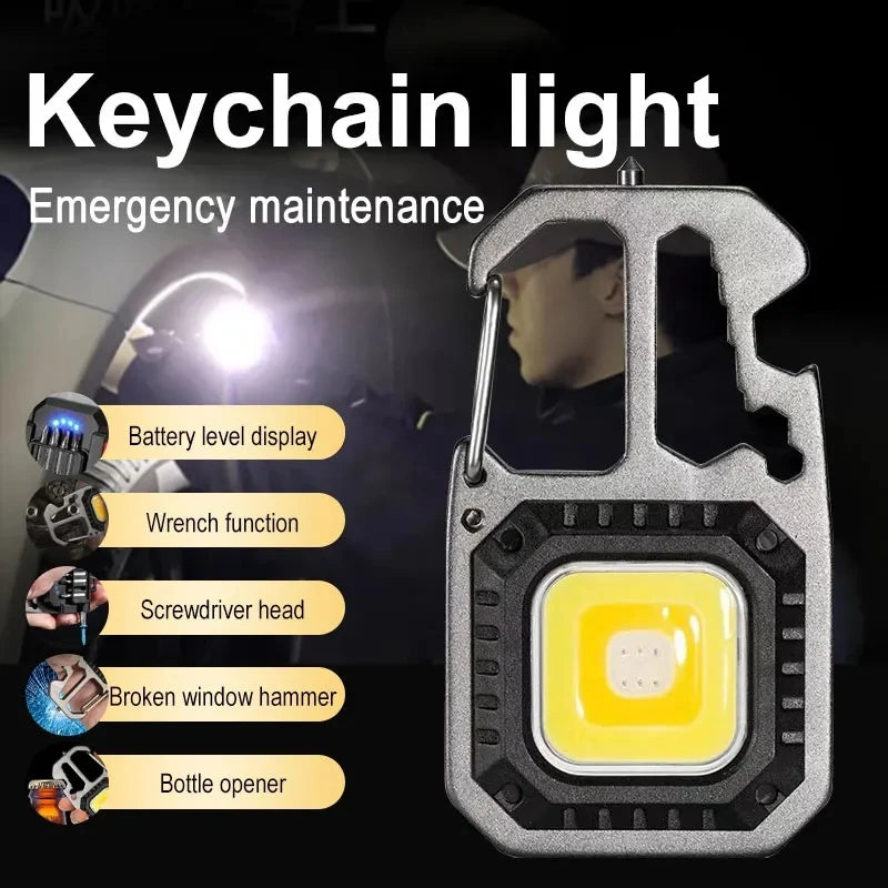 ESMARTER COB Keychain Light 8 Modes Rechargeable LED | Camping