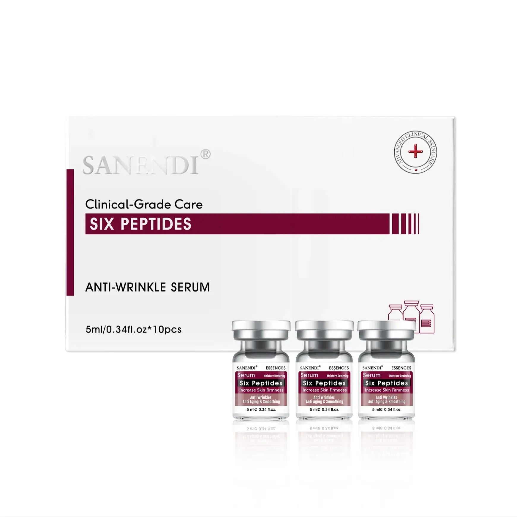 Korean Six Peptide Hyaluronic Acid Face Serum – 10 Ampoules Face Ampoule Serum Oasis Select SIX PEPTIDES