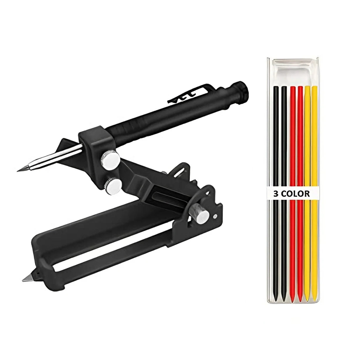 Woodworking Scribing Tool Grease Marker 6 Pencils Adjustable Tile Layout Gauge Precision Line Marking DIY Carpenter Kit Oasis Select Combo
