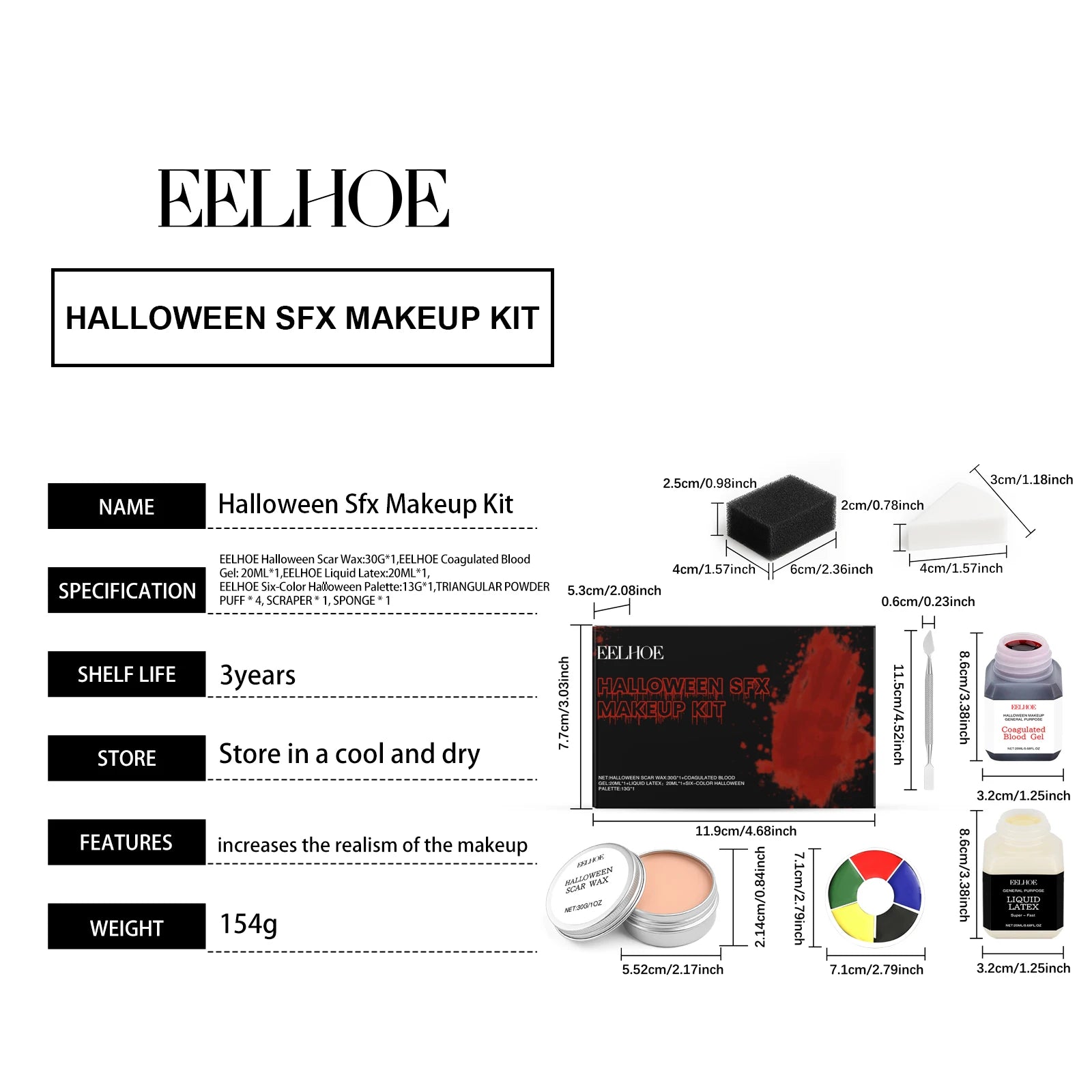 Eelhoe Halloween SFX Makeup Kit – Wound Scar & Body Paint