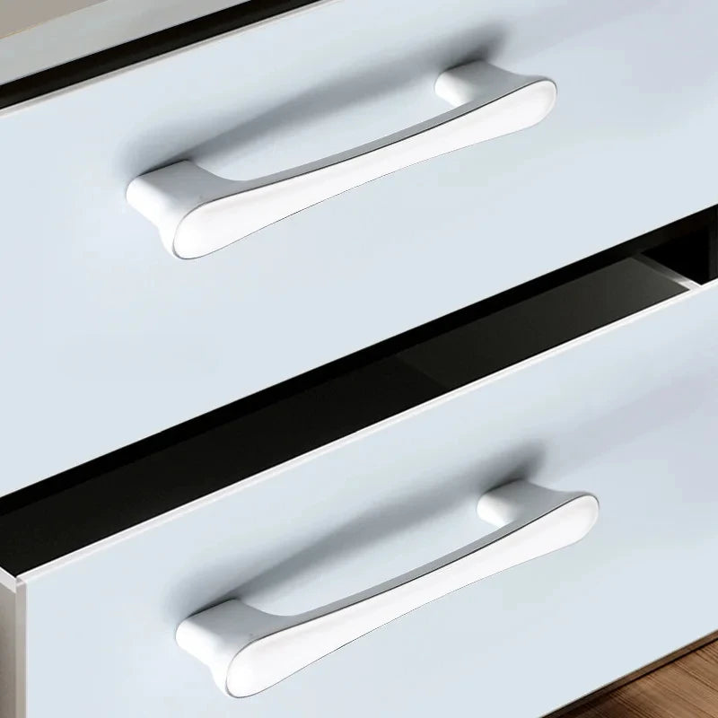 Aluminum Alloy Wardrobe Drawer Door Handles Kitchen Drawer Dresser Furniture Knobs Hardware Modern Simple White Cabinet Handle Oasis Select
