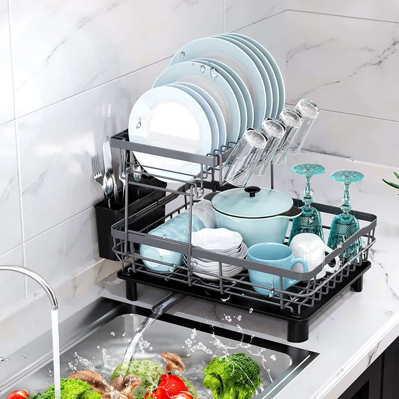 Kitchen Shelf Dishes and Dishes Storage Rack Drain Rack Household Multifunctional Dish Rack Dish and Chopsticks Storage Box Oasis Select