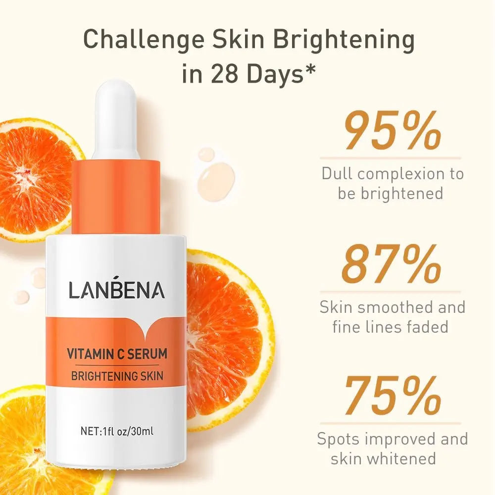 LANBENA Vitamin C Serum For Face Cream Whitening Moisturizing Freckles Remover Fades Spots Skin Care 15ml Oasis Select