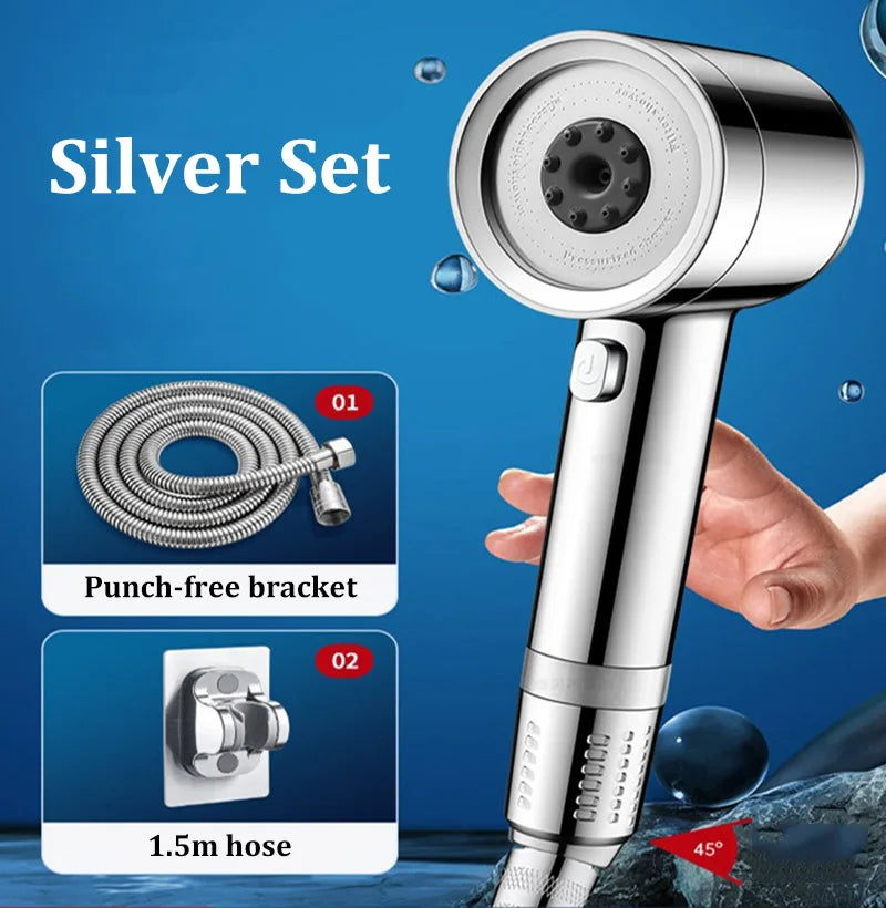 4-Mode Pressurized Filter Shower Head | Water Purification